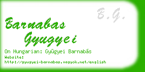barnabas gyugyei business card