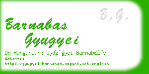 barnabas gyugyei business card
